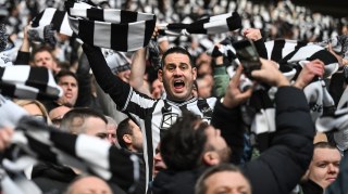 Many Newcastle fans remained in the North Stand after full-time while they waited for their bus